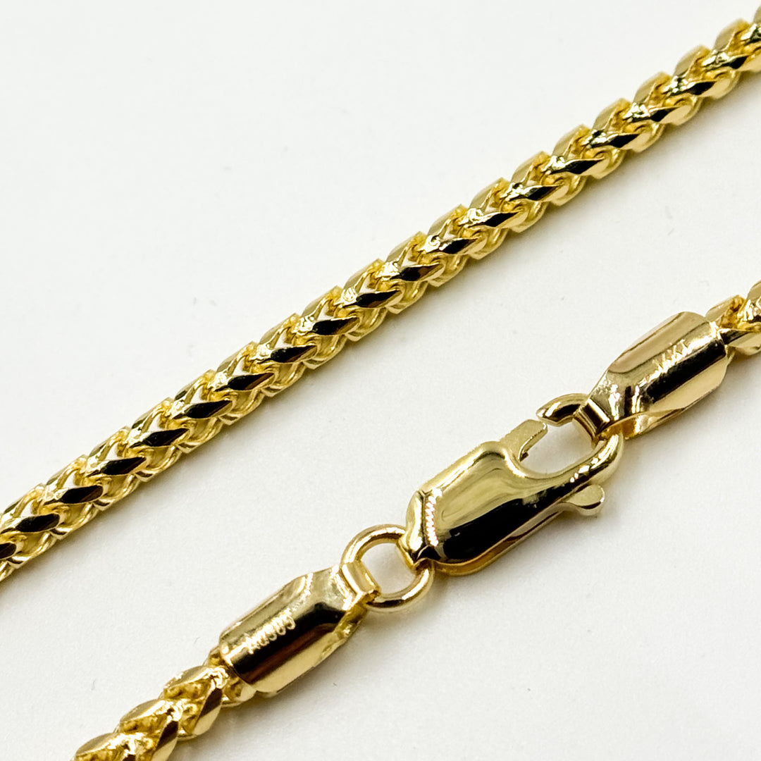 14k Solid Yellow Gold Wheat Chains