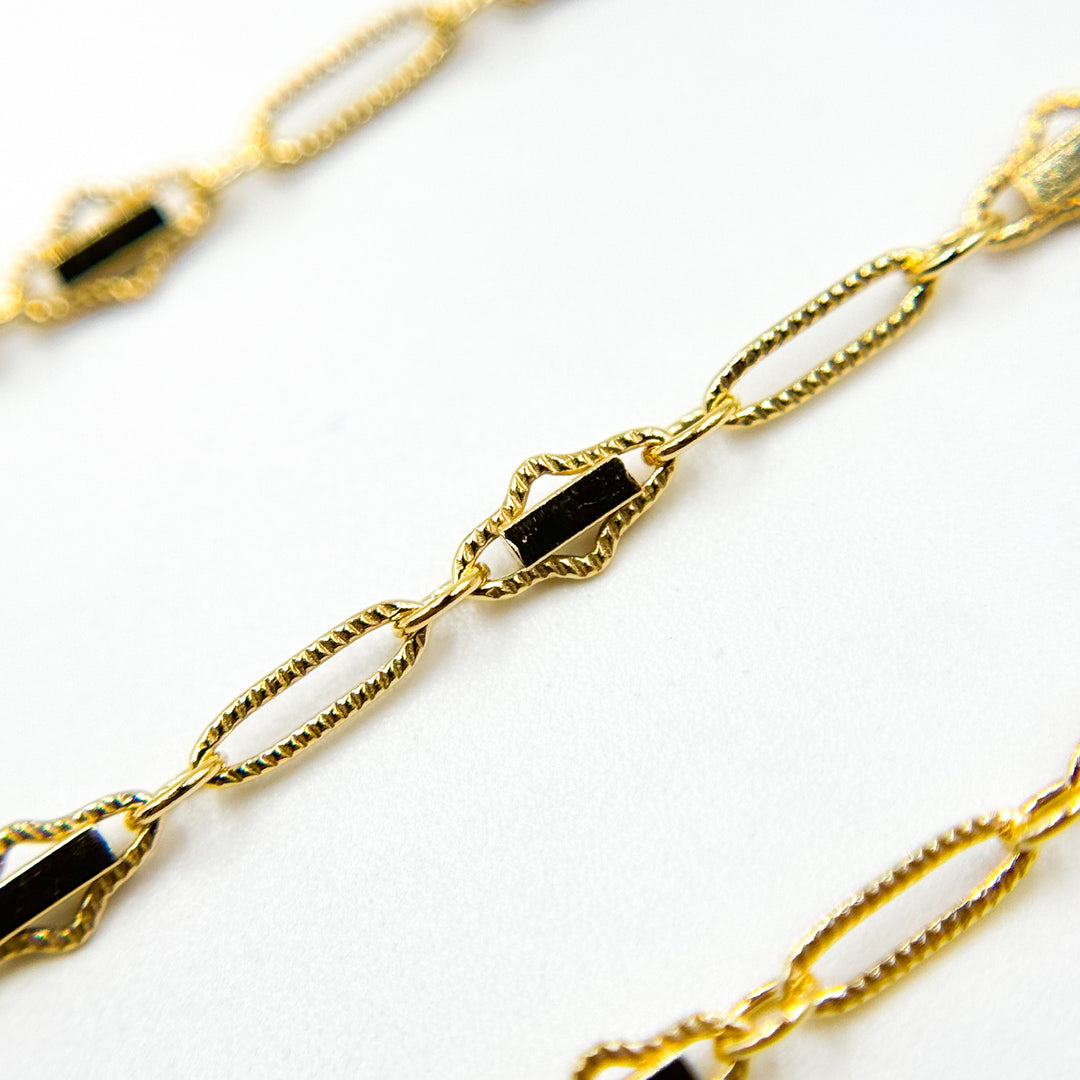 14k Gold Filled Fancy Twisted Oval Link Chain