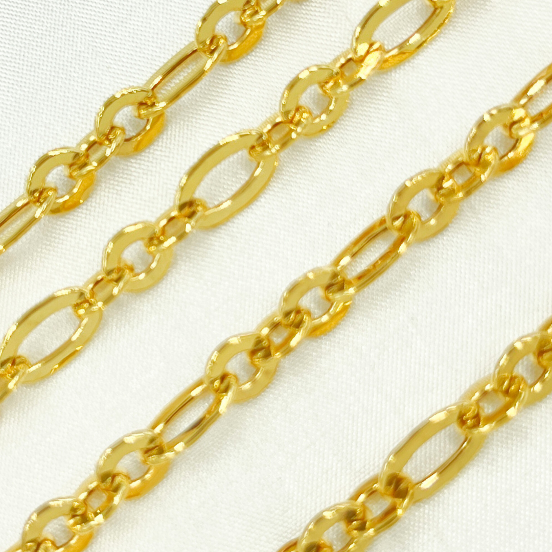 Gold Plated 925 Sterling Silver Short & Long Flat Oval Link Chain