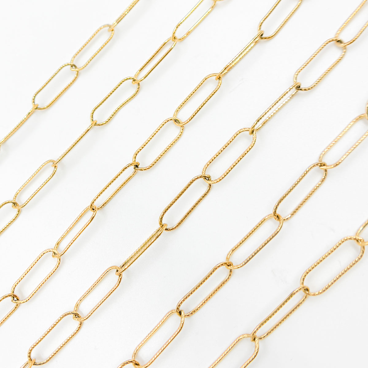 768LGF. 14K Gold-Filled Twisted Paperclip Chain