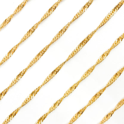 V318GF. 14K Gold Filled Twisted Singapore Unfinished Chain