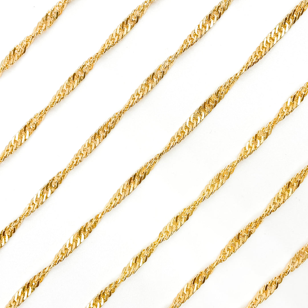 V318GF. 14K Gold Filled Twisted Singapore Unfinished Chain