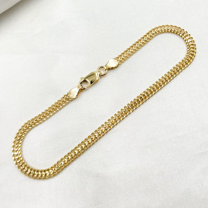 14K Solid Gold Flat Curb Bracelet