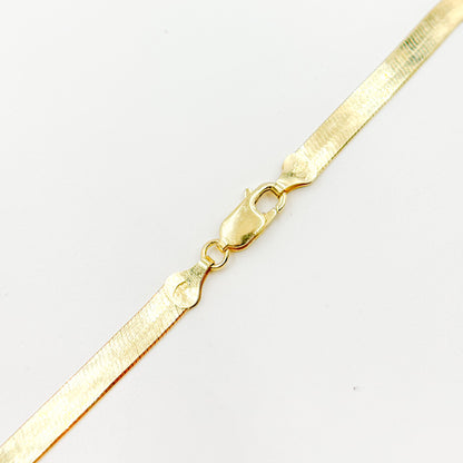 Gold Plated 5.5mm Herringbone Necklace