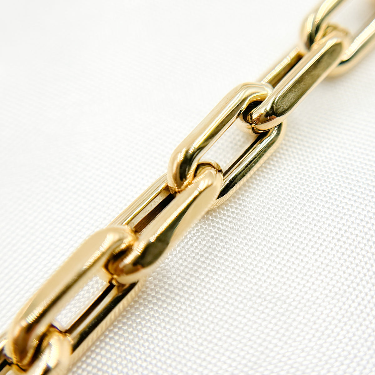 14K Solid Hollow Gold Smooth Paperclip Chain