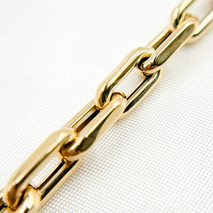 14K Solid Hollow Gold Smooth Paperclip Chain
