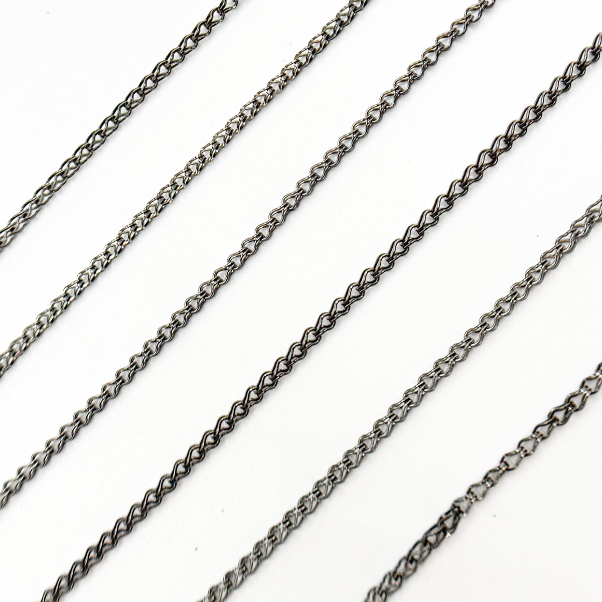 Black Rhodium Sterling Silver Wheat Chain