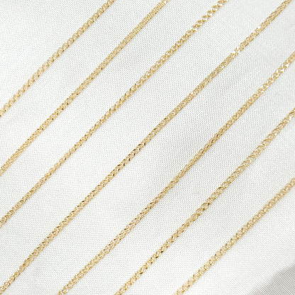 14K Solid Gold Wheat Chain Necklace