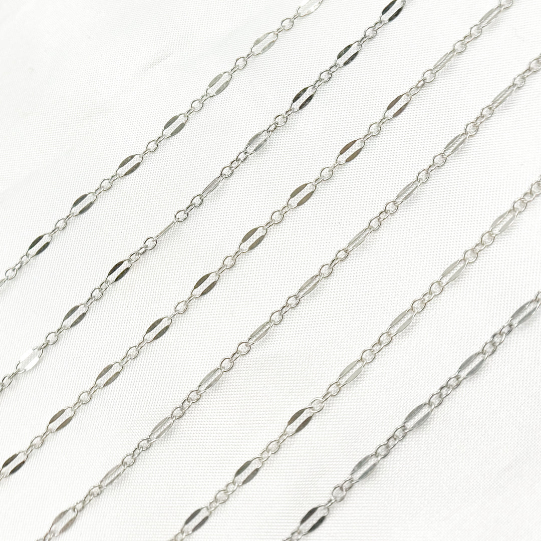 1175OX. Oxidized Sterling Silver Flat Marina Chain