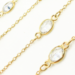 Load image into Gallery viewer, Cubic Zirconia Oval Shape Connector With Chain