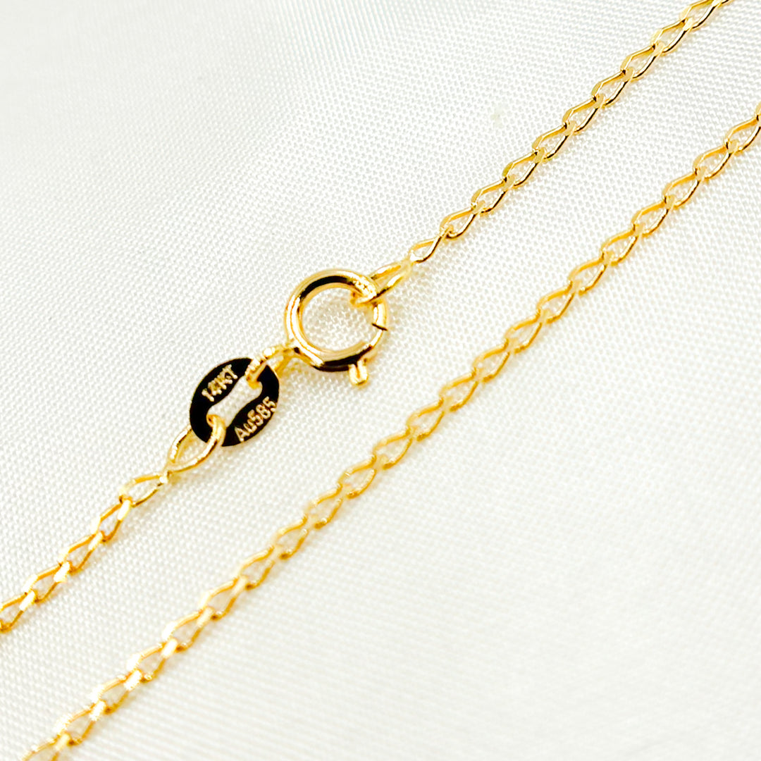 035GRT2. 14K Solid Gold Large Curb Chain