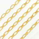 Load image into Gallery viewer, V58GP . Gold Plated Sterling Silver Gold Plated Textured Long and Smooth Short Oval Chain
