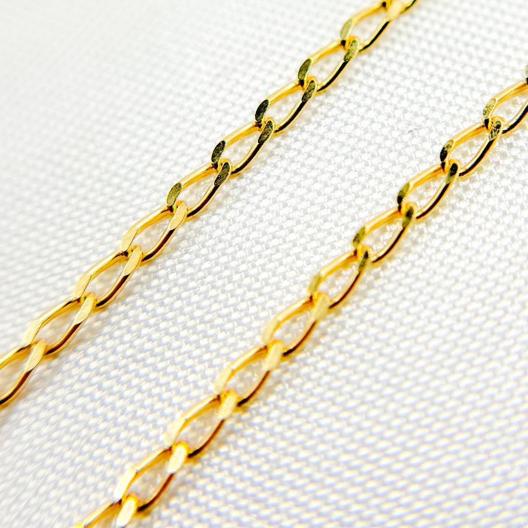 035GRT2. 14K Solid Gold Large Curb Chain