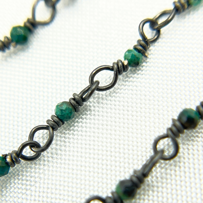 Chrysocolla Black Rhodium Sterling Silver Wire Chain