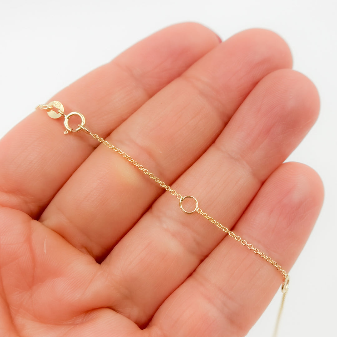025R01LGJ08018K. 18K Solid Gold Cable Chain with Extender