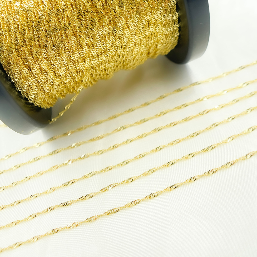 14k Solid Gold Singapore Chain