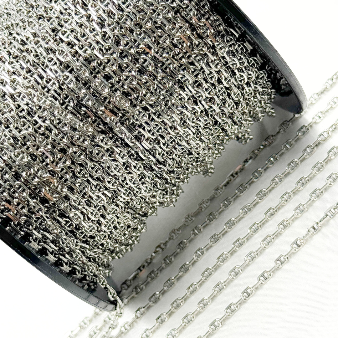 Oxidized Sterling Silver Diamond Cut Marina Chain