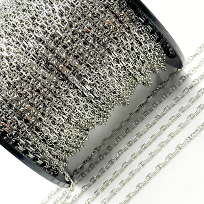Oxidized Sterling Silver Diamond Cut Marina Chain