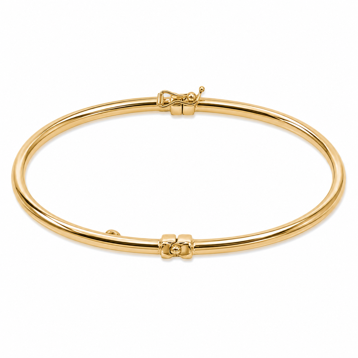 Bangle27. 14K Gold Smooth Hollow Bangle Bracelet