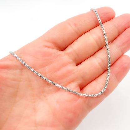 925 Sterling Silver Popcorn Finished Necklace