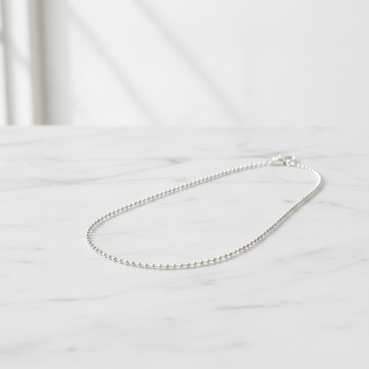 150CPBBWG. 14K Solid White Gold Bead Chain