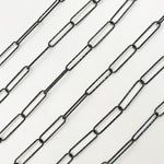 Load image into Gallery viewer, Y79DCBR. Black Rhodium Sterling Silver Diamond Cut Paperclip Chain
