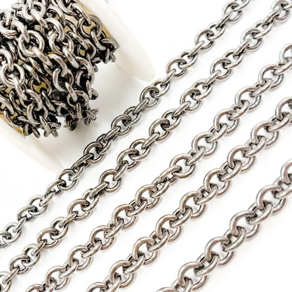Black Rhodium Sterling Silver Cable Chain