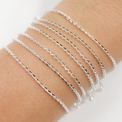 Sterling Silver Flat Cable Chain