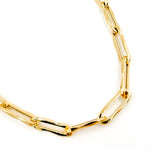 Load image into Gallery viewer, 568/A041. 14K Solid Gold Hollow Flat Paperclip Link Necklace
