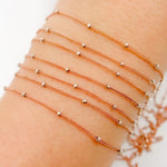 Load image into Gallery viewer, 1035RGF. Rose Gold Filled with Silver Bead Satellite Chain
