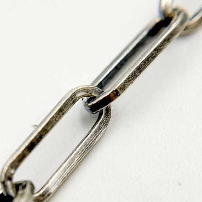 Oxidized Sterling Silver Flat Paperclip Chain