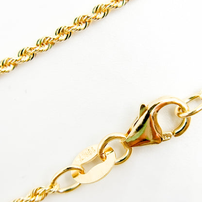 025CRDLG18K. 18K Solid Yellow Gold Rope Chain