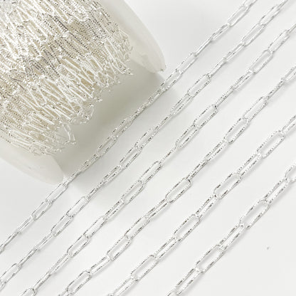 Sterling Silver Diamond Cut Paperclip Chain