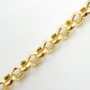 000HVR0344000. 14K Solid Yellow Gold Round Rolo Hollow Chain Necklace