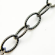 Black Rhodium Sterling Silver Twisted Cable Chain