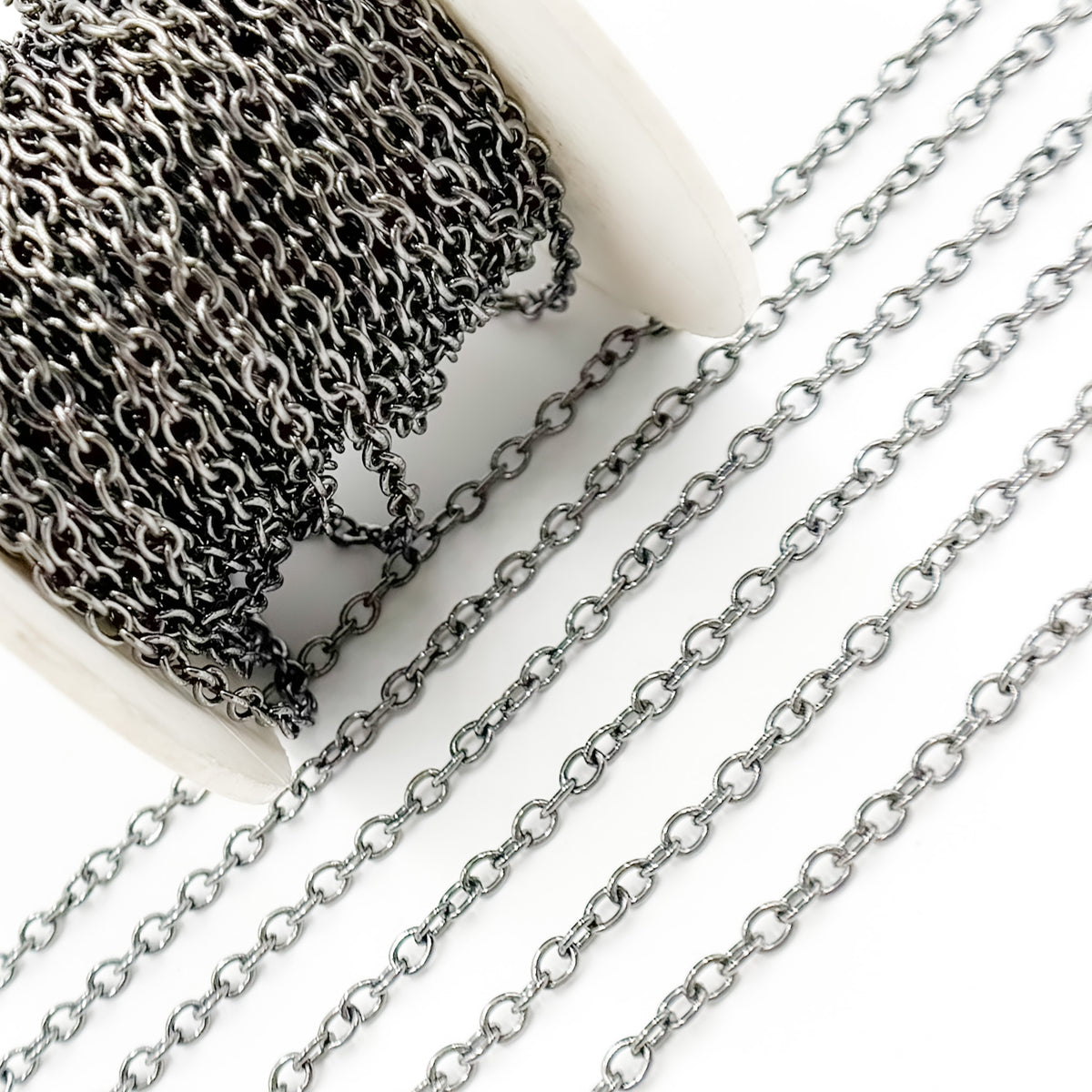 Black Rhodium Sterling Silver Cable Chain
