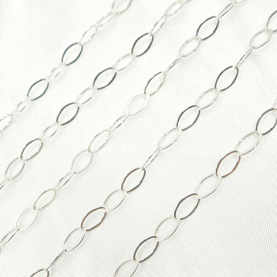 925 Sterling Silver Flat Oval Link Chain.
