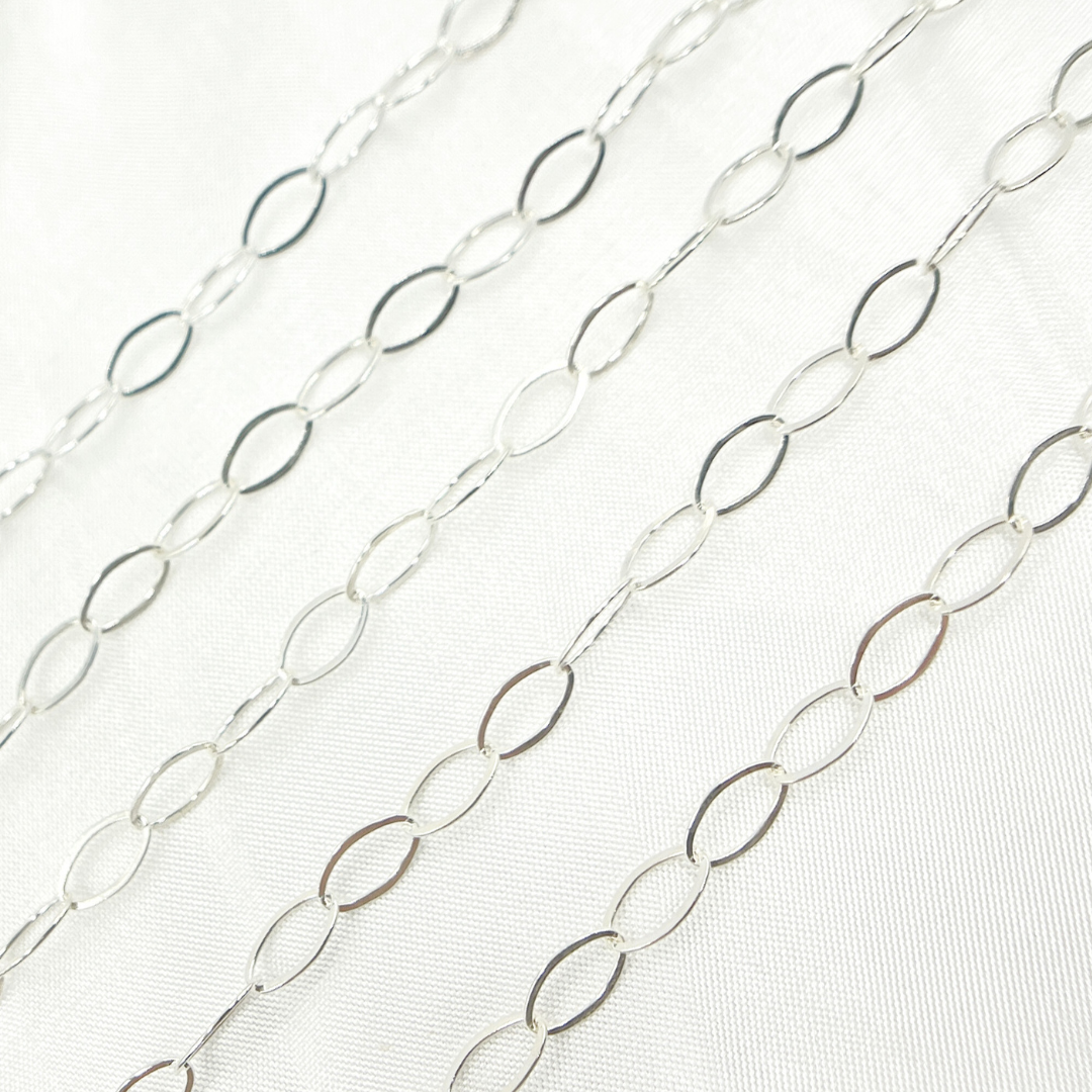 925 Sterling Silver Flat Oval Link Chain. 791FSS