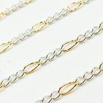 Load image into Gallery viewer, 2431CTT. Gold Filled and Sterling Silver Figaro Style Chain
