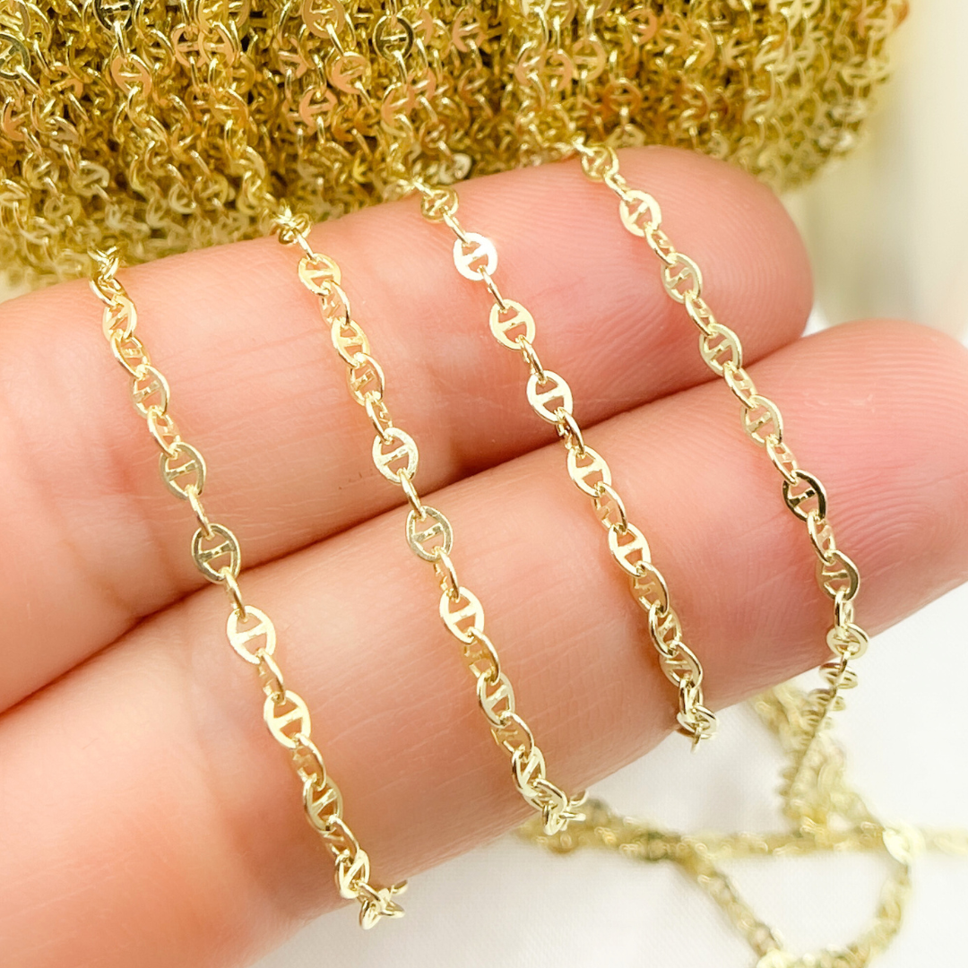 Gold Plated 925 Sterling Silver Fancy Link Chain. Z14GP