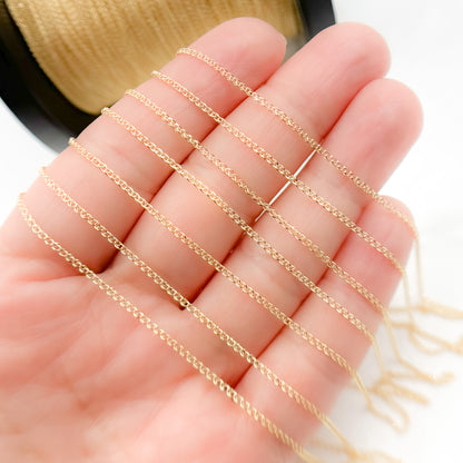 14K Solid Gold Wheat Chain Necklace