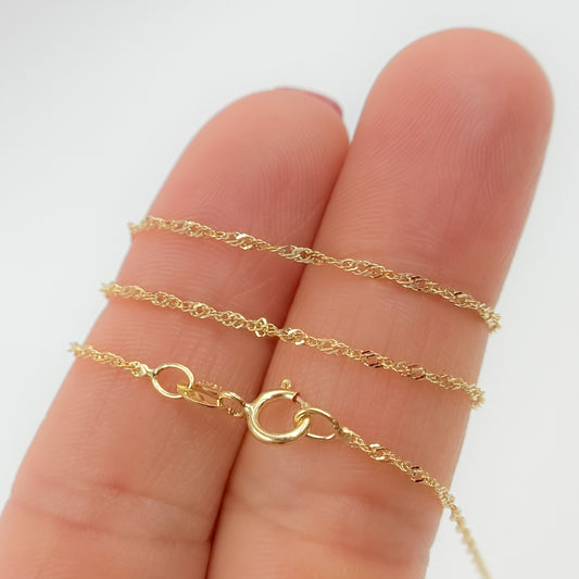 020G2SLMSIT218K. 18K Solid Yellow Gold Singapore Necklace