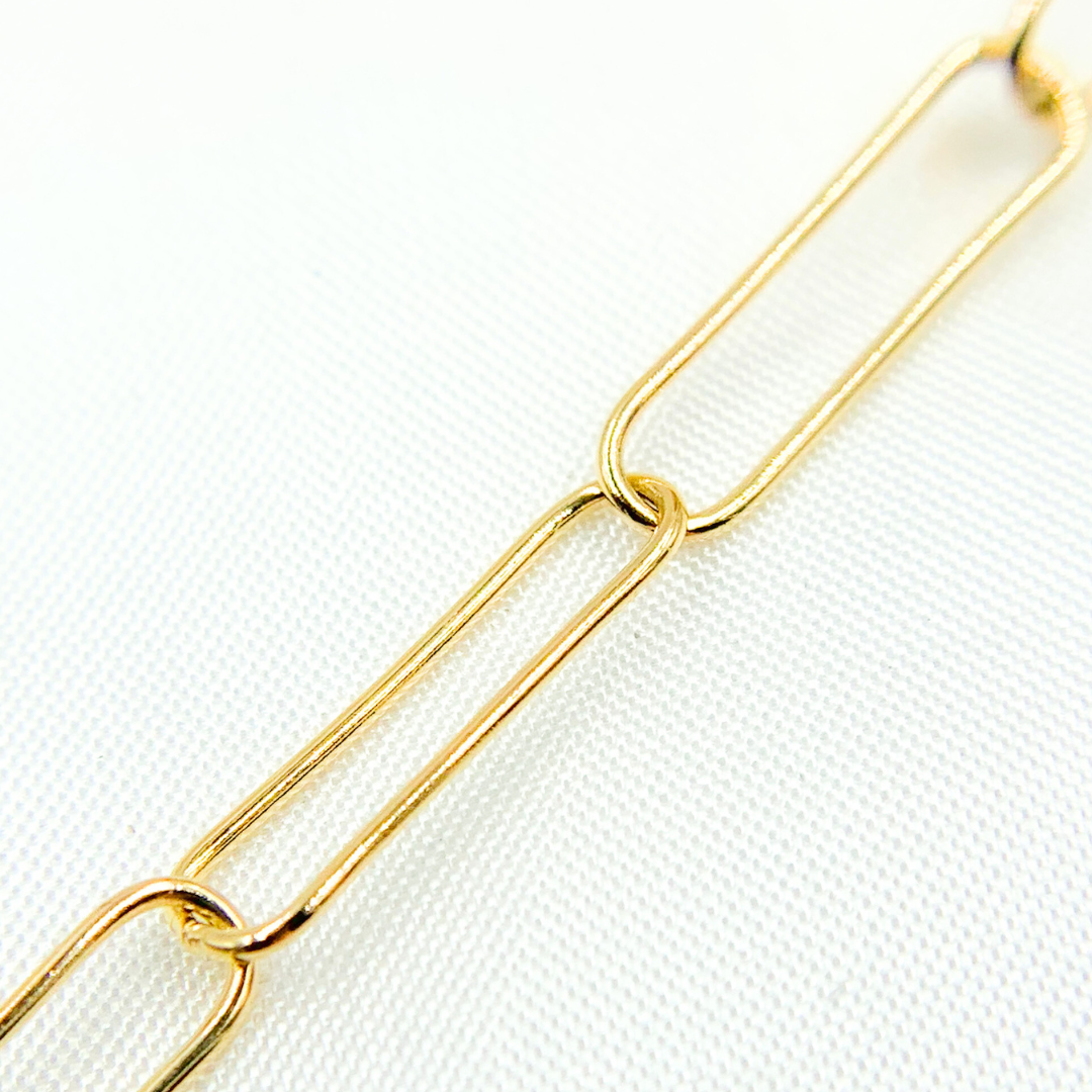 Gold Plated 925 Sterling Silver Paperclip Chain. Y79GP