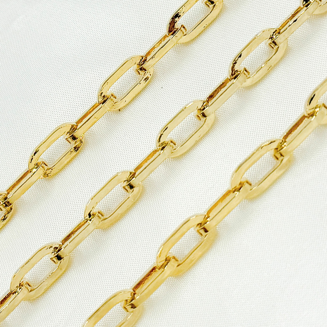 Y95GP. Gold Plated 925 Sterling Silver Thick Paperclip Chain
