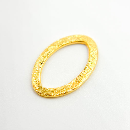15MM Gold-plated Sterling Silver Brushed Marquis Connector