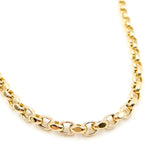 Load image into Gallery viewer, 568/A140. 14K Solid Gold Hollow Flat Cable Link Necklace