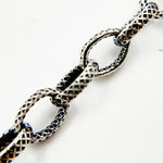 Load image into Gallery viewer, V25OX. Oxidized Sterling Silver Textured Oval Chain
