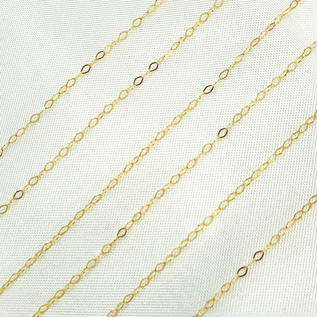 14k Solid Yellow Gold Flat Oval Link Chain. 018FLBLbyft