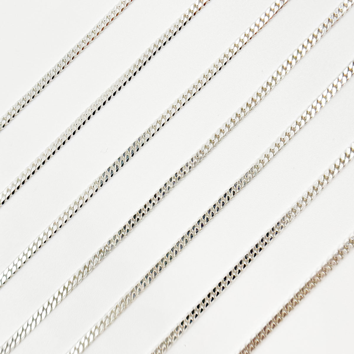 Sterling Silver 2mm Flat Curb Chain
