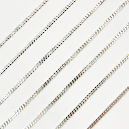 Sterling Silver 2mm Flat Curb Chain